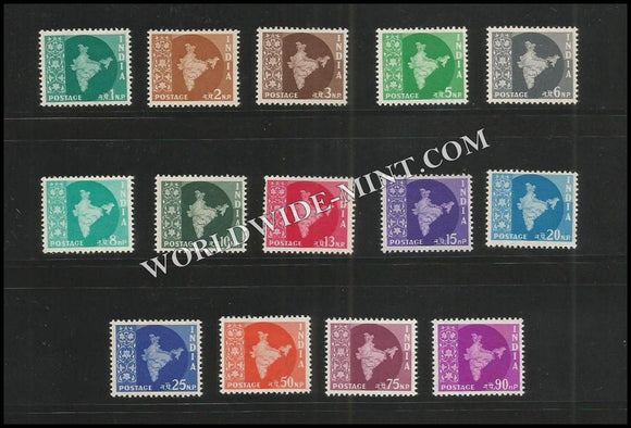 INDIA 3rd Definitive Series - Map Star Watermark Complete set of 14v MNH