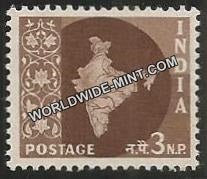 INDIA Map of India Star Watermark 3rd Series(3np) Definitive MNH