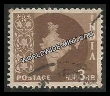 INDIA Map of India Star Watermark 3rd Series(3np) Definitive Used Stamp