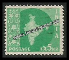 INDIA Map of India Star Watermark 3rd Series(5np) Definitive Used Stamp
