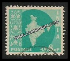 INDIA Map of India Star Watermark 3rd Series(8np) Definitive Used Stamp