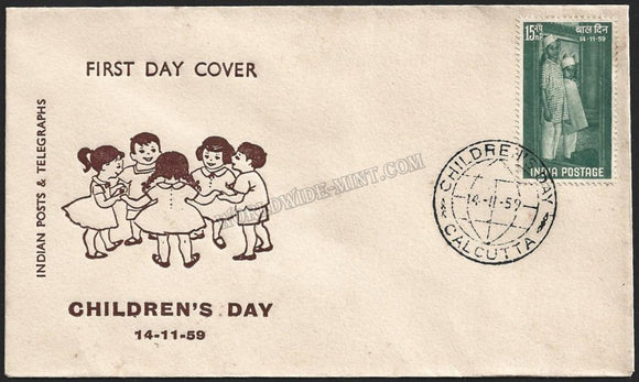 1959 india childerns day fdc