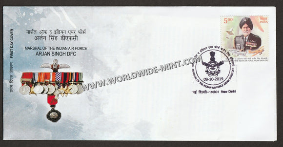2019 INDIA Marshal of Indian Air Force Arjan Singh DFC FDC
