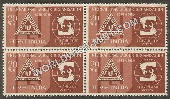 1969 International Labour Organisation Block of 4 MNH