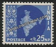 INDIA Map of India Ashoka Watermark 3rd Series(25np) Definitive MNH