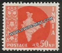 INDIA Map of India Star Watermark 3rd Series(50np) Definitive MNH