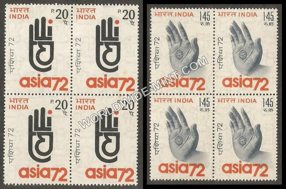 1972 Asia 72-3rd Asian International Trade Fair-Set of 2 Block of 4 MNH