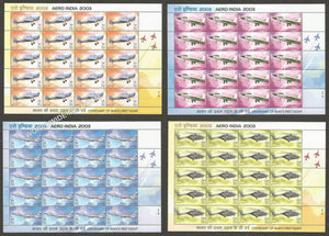2003 INDIA Centenary of Man's First Flight-Aero India Sheetlet Complete set of 4