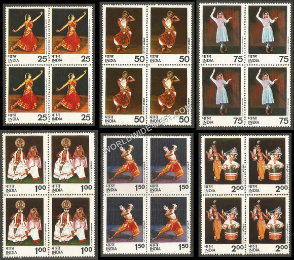 1975 Dances of India-Set of 6 Block of 4 MNH