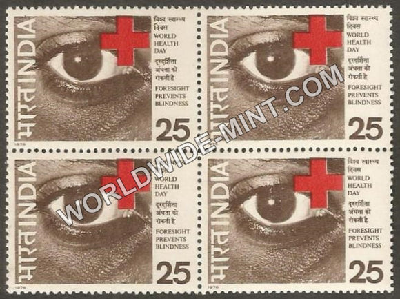1976 World Health Day-Prevention of Blindness Block of 4 MNH