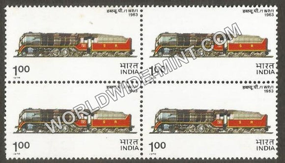 1976 Indian Locomotives-WP/1 Steam 1963 Block of 4 MNH