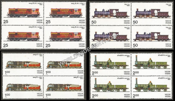 1976 Indian Locomotives-Set of 4 Block of 4 MNH