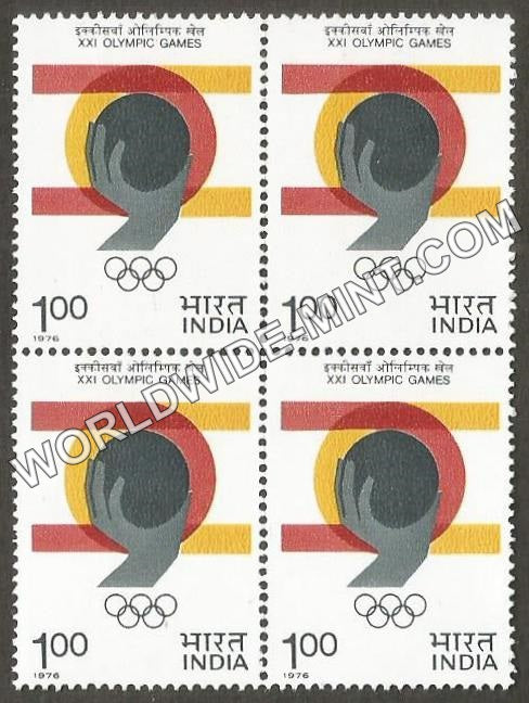 1976 XXI Olympics Games-Shot put Block of 4 MNH