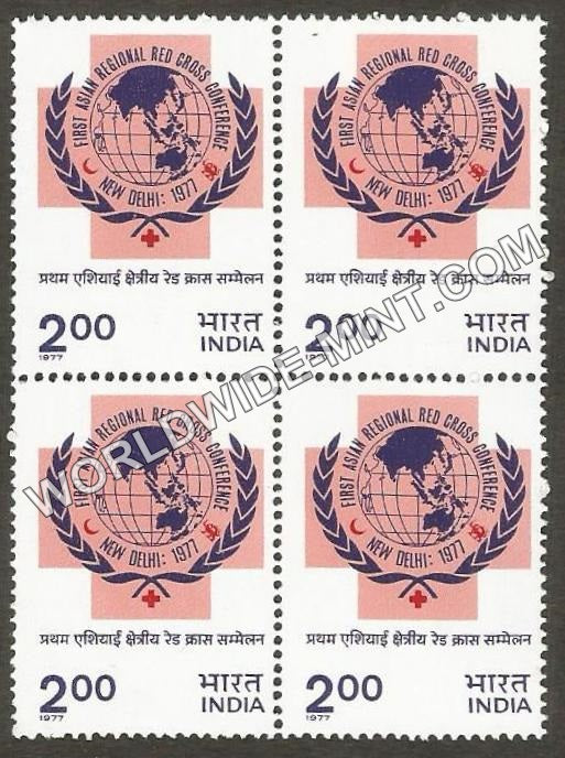 1977 First Asian Regional Red Cross Conference Block of 4 MNH