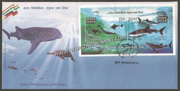 2009 INDIA India - Philippines : Joint Issue Miniature Sheet FDC