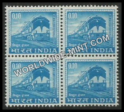 INDIA Electric Locomotive 4th Series (10p) Definitive Block of 4 MNH
