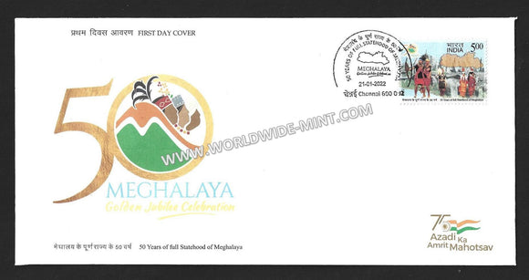 2022 India 50 Years of full Statehood of Meghalaya FDC