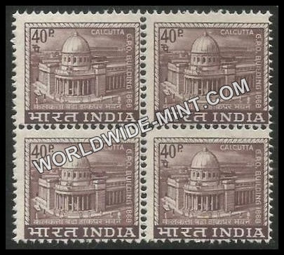 INDIA Calcutta GPO Building 4th Series (40p) Definitive Block of 4 MNH