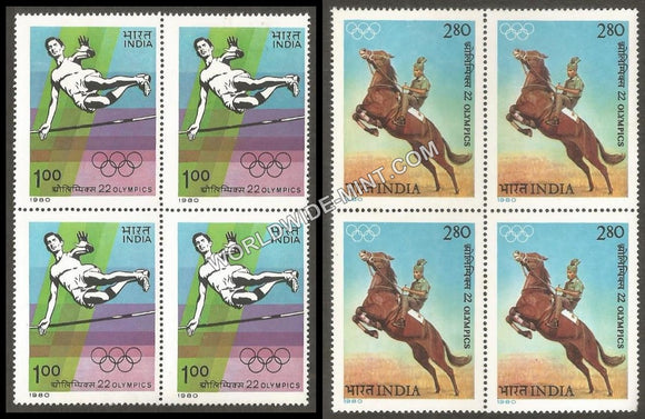 1980 22nd Olympics- Set of 2 Block of 4 MNH