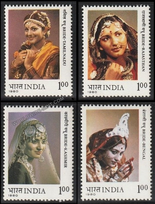1980 Brides of India - Set of 4 MNH