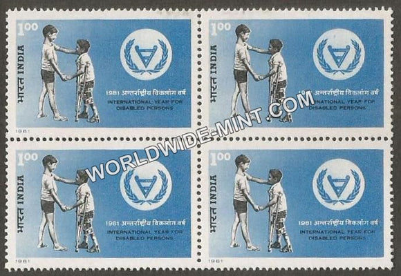 1981 International Year For Disabled persons Block of 4 MNH