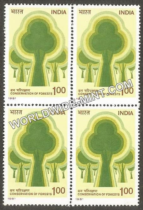 1981 Environmental Conservation of Forests Block of 4 MNH