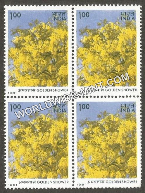 1981 Flowering Trees-Golden Shower Block of 4 MNH