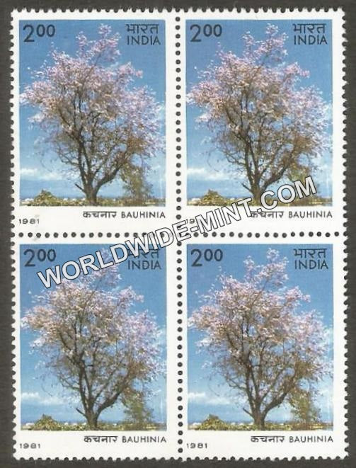 1981 Flowering Trees-Bauhinia Block of 4 MNH