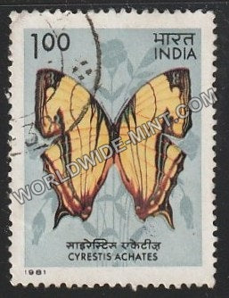 1981 Indian Butterflies-Cyrestis achates Used Stamp