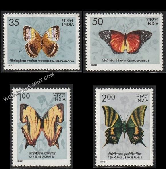 1981 Indian Butterflies-Set of 4 MNH