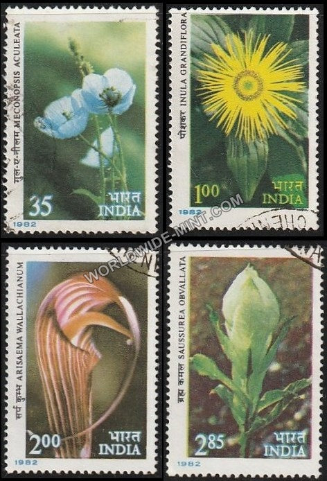 1982 Himalyan Flowers-Set of 4 Used Stamp