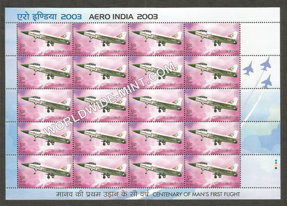2003 INDIA Centenary of Man's First Flight-Aero India : LCA Sheetlet