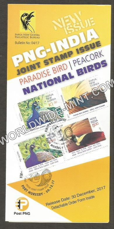 2017 Papua New Guinea India Joint issue both countries stamp set Brochure