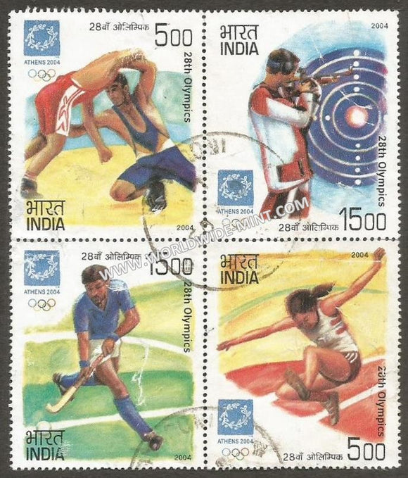 2004 INDIA Athens Olympics setenant used