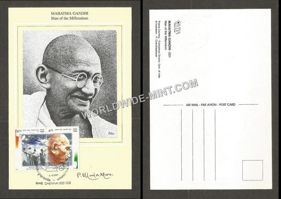 2001 Mahatma Gandhi - Man of the Millennium Private Picture Post Card card #MC96
