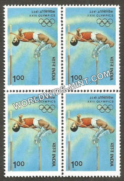 1984 XXIII Olympic Games-High Jump Block of 4 MNH