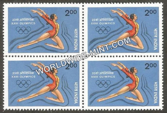 1984 XXIII Olympic Games-Floor exercises Block of 4 MNH