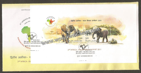 2011 INDIA 2nd Africa - India Forum Summit 2011 Miniature Sheet FDC