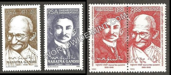 1995 RSA-INDIA Joint issue Gandhi stamp set -Both part