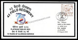 2023 INDIA 43RD FIELD REGIMENT: PLATINUM JUBILEE APS COVER (01.08.2023)