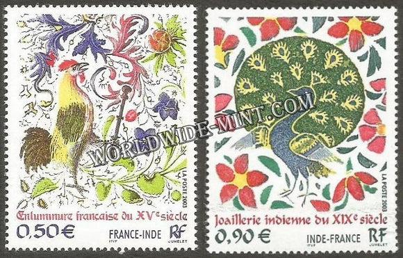 2003 France India Joint issue Stamp Set