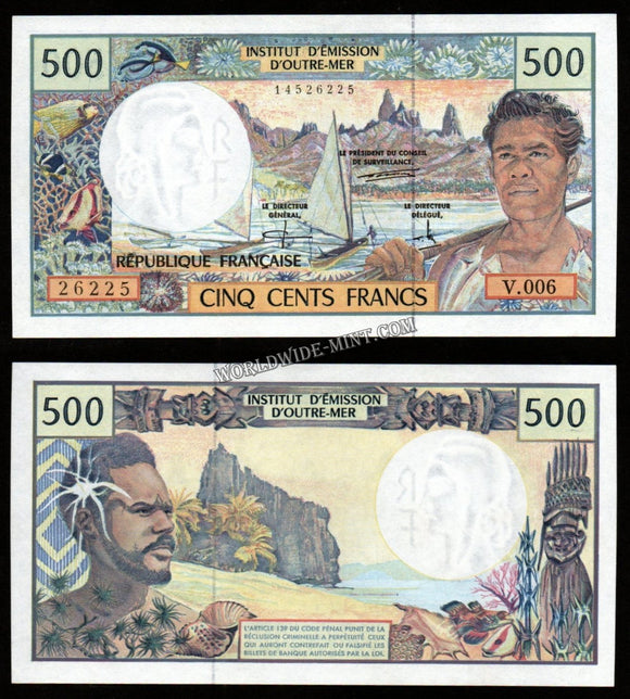 French Polynesia 500 Francs UNC Bank Note #CN1007