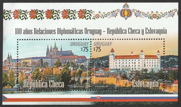2021 Uruguay The 100th Anniversary of Diplomatic Relations with the Czech Republic and Slovakia MNH #FOR-1010