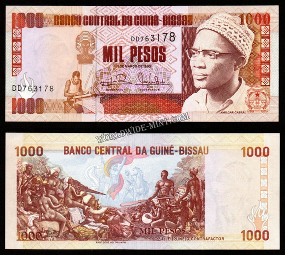 Guinea Bissau 1000 Pesos 1993 UNC Bank Note #CN1018