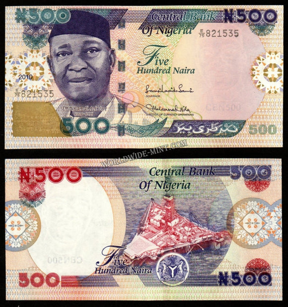Nigeria 500 Naira 2010 UNC Bank Note #CN1037