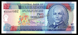 Barbados 2 Dollars 1995 UNC Bank Note #CN1038
