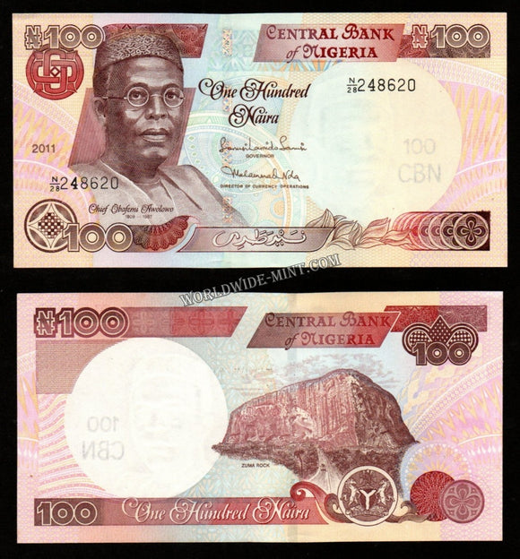 Nigeria 100 Naira 2011 UNC Bank Note #CN1039