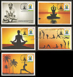 2015 International Day of Yoga Set of 5 Maxim card #MC107