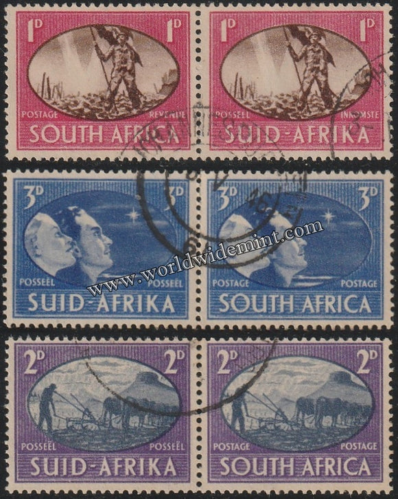 SUID - AFRICA & SOUTH AFRICA 1945 - VICTORY ISSUE 3V HORIZONTAL USED SG: 108 - 110