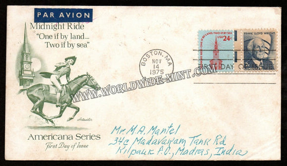 1975 USA Midnight Ride FDC #FA109